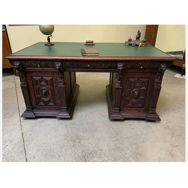Antique Gründerzeit Partner Desk, 1880 For Sale - Image 12 of 14