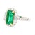 Modern 2.22 Carat Emerald Cut Natural Colombian 10mm Emerald & Baguette Diamond Ring Size 6 For Sale - Image 3 of 12