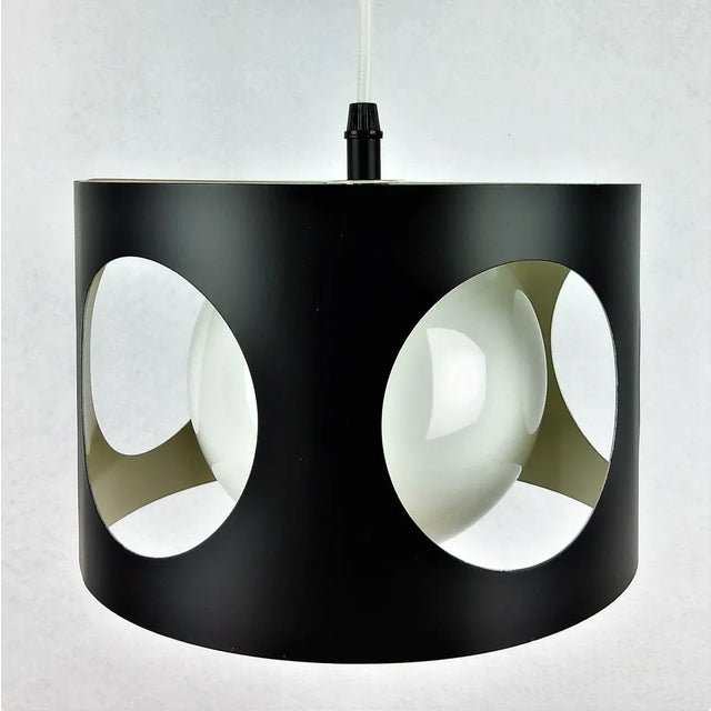 Large Vintage Black Pendant Lamp, 1960s For Sale - Image 12 of 12