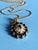 Victorian Vintage Victorian Revival Sapphire & Diamond Cluster Pendant Necklace With 14k Gold Chain For Sale - Image 3 of 16