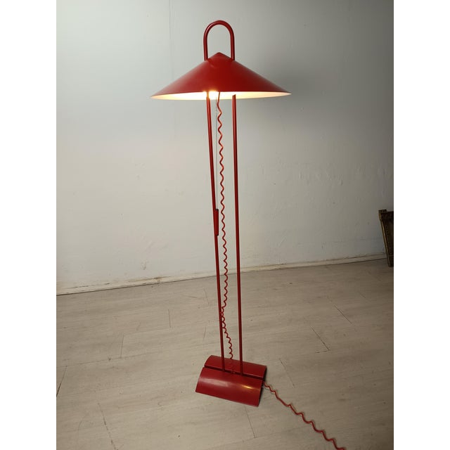 Vintage Red Floor Lamp, 1980s, in Good conditions. Designed 1980 to 1989 European Plug (up to 250V).The wiring of this...