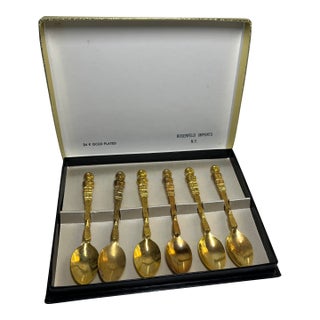 1950s Mid-Century Rosenfeld Demitasse Spoon Set/6 For Sale