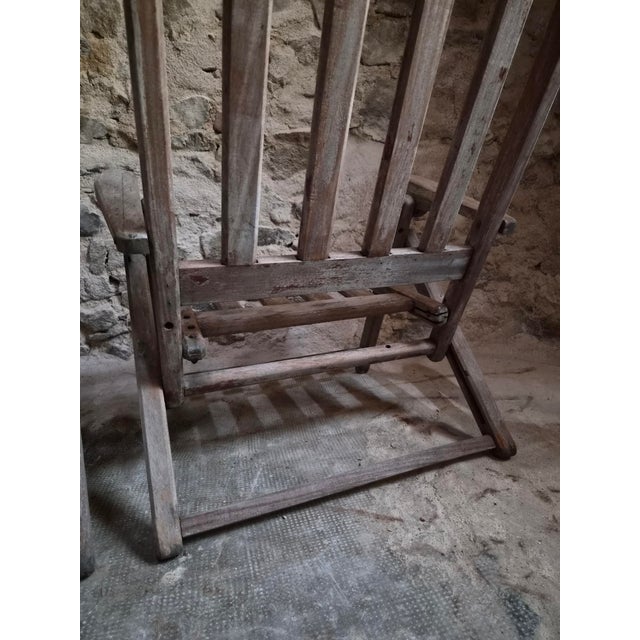 1940s Vintage American Folding Hardwood Lounge Chairs, 1940s, Set of 6 For Sale - Image 5 of 18