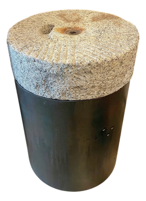 Late 19th Century Millstone Side Table With Bronze Base