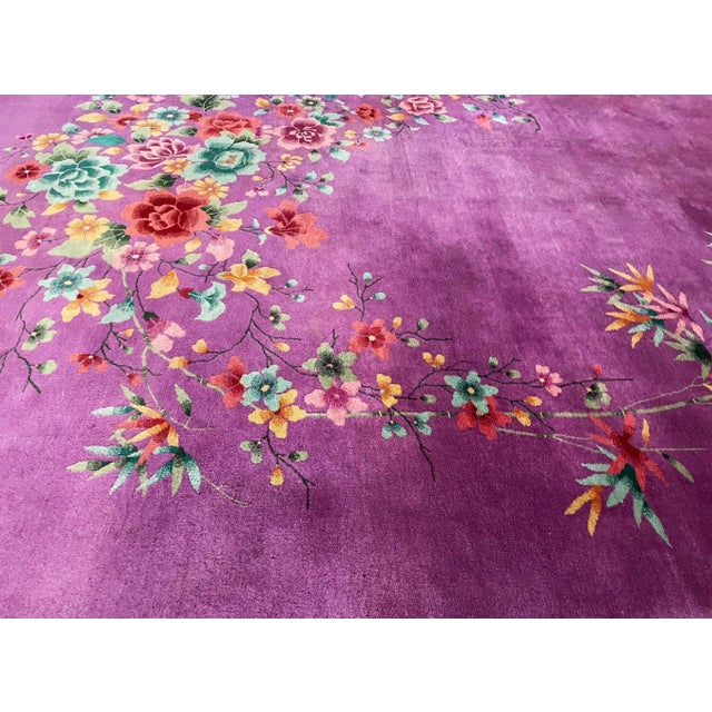 Early 20th Century Antique Art Deco Chinese Oriental Carpet, 8'9" X 11'3" #17423, Excellent. For Sale In Chicago - Image 6 of 11