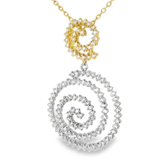 This stunning 14K White Yellow Gold Diamond Slide Pendant features 114 brilliant round diamonds , totaling 0.4 carats ....