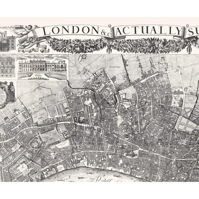 Reprodcution Print of Antique Map of London For Sale - Image 4 of 12