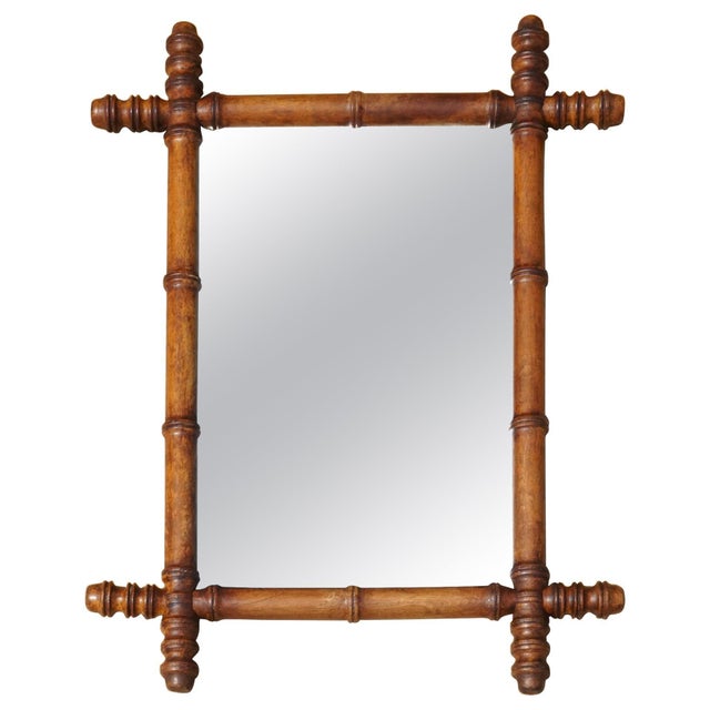 Antique English Faux Bamboo Wall Mirror For Sale - Image 9 of 9