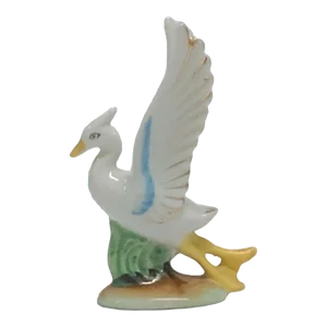 Vintage 1940s Japanese Porcelain White Heron Figurine