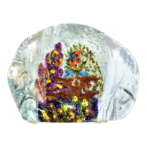 Chris Heilman Aquarium Art Glass Sculpture, Signed 1994