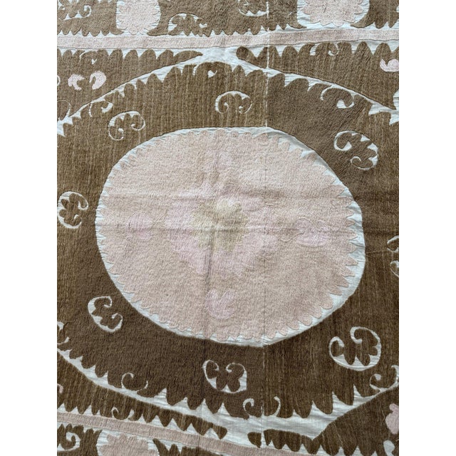 Suzani Embroidery Wall Decor - Boho Embroidery 4'6'' X 5'6'' For Sale - Image 14 of 18