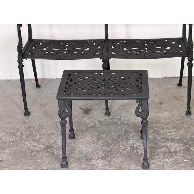 Vintage Star and Dolphin Double Settee Arm Chair Table With Filigree a Set of 3 For Sale In Chicago - Image 6 of 12