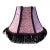 Vintage Purple Velvet & Gold Leaf Lamp Shade With Black Rayon Chainette Fringe For Sale