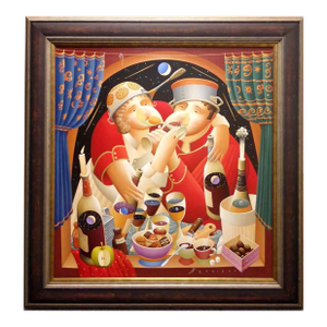 Anton Arkhipov "Dessert" Original Art on Canvas Hand Signed Custom Frame