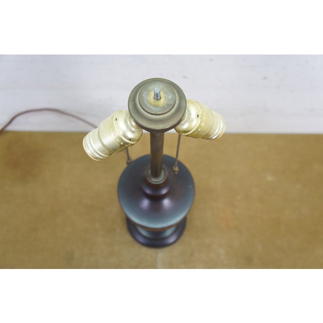 Mid 20th Century Mid-Century Modern Turned Walnut Dual-Socket Urn Table Lamp With Pull Chains For Sale - Image 6 of 11