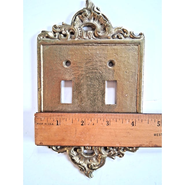 1960's Toggle Switch Double Plate Cover Ornate Chippendale Rococo Style For Sale - Image 4 of 4