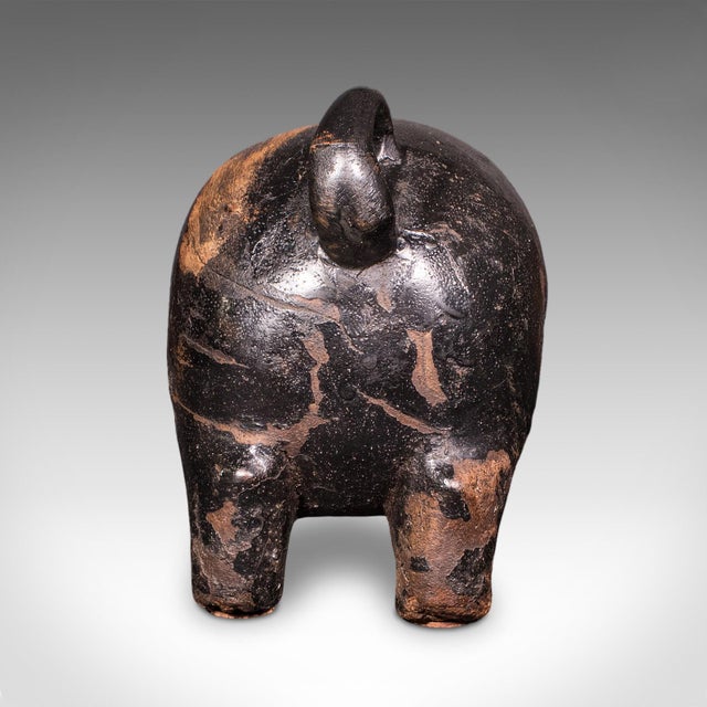 Vintage Carved Piglet Figure, English, Treen, Ebonised, Farmyard, Mid Century For Sale - Image 4 of 12