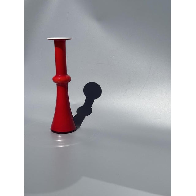 Red Danish Blown Glass Soliflore Vase from Kastrup Holmegaard, 1960s For Sale - Image 8 of 9