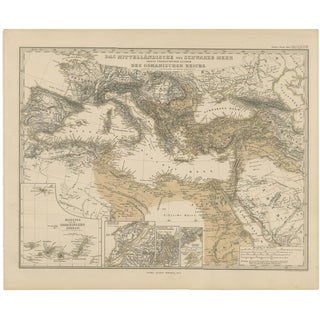 Map of Mediterranean, Black Sea and Ottoman Empire, 1853 For Sale