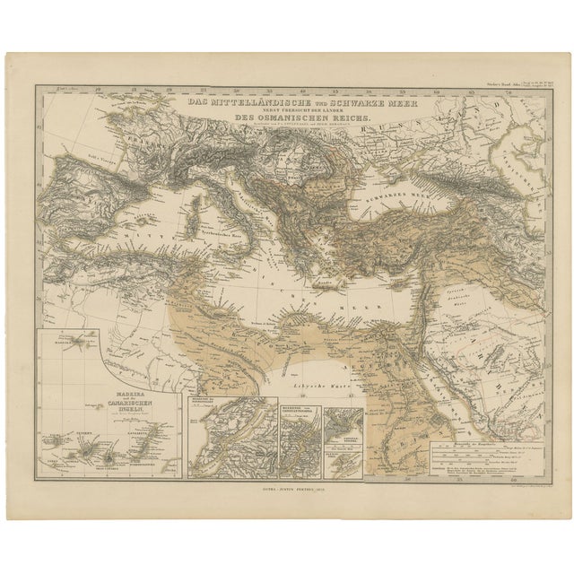 Map of Mediterranean, Black Sea and Ottoman Empire, 1853 For Sale