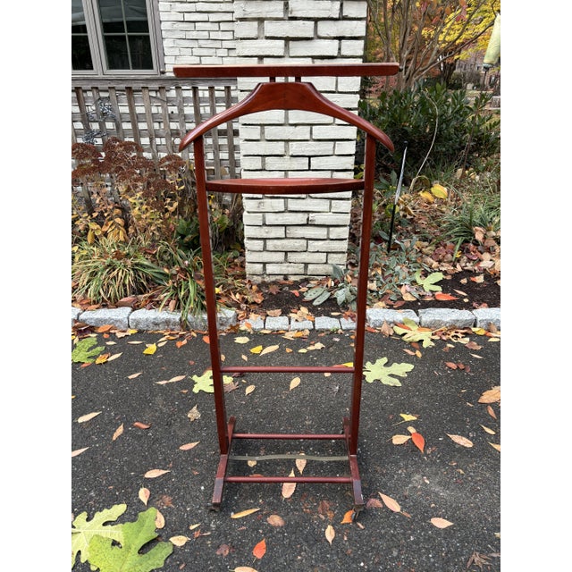 Vintage Mid Century Italian Valet by Fratelli Reguitti Suit Hanger, pants hanger and two metal pull out belt hooks....