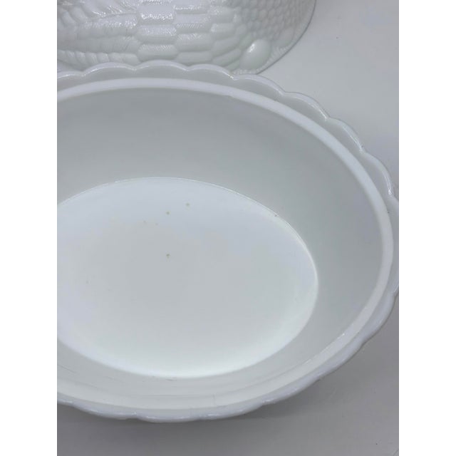 American Vintage Milk Glass Hen on Nest Decorative Bowl For Sale - Image 3 of 10