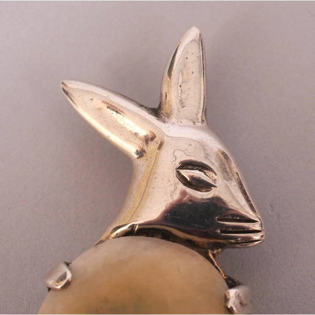 Peter Rabbit Pin in Sterling Silver and Agate | Chairish
