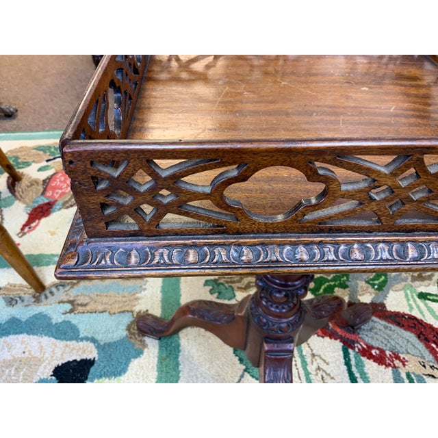 Chippendale 19th Century Georgian Style Kettle Stand Table For Sale - Image 3 of 9