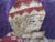 Oversized Vintage Andean Musicians Banana Leaf Mosaic Folk Art – Purple, Red & Cream For Sale - Image 10 of 17