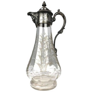Art Nouveau Silver-Plated Claret Jug, 1900s For Sale