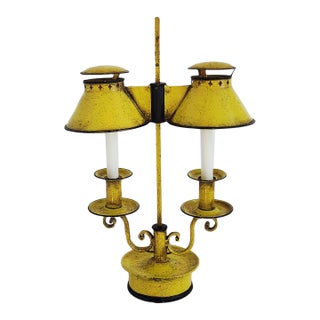 Vintage Decorative Crafts French Style Tole Painted Bouillote Lamp For Sale
