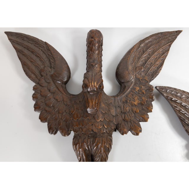 20th Century Pair of Architectural Swan Bird Form Table Legs in Black Forest Style For Sale - Image 4 of 13