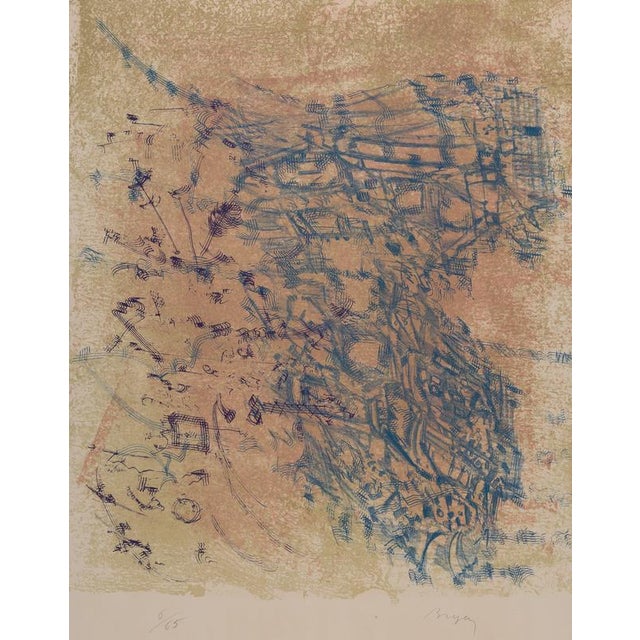 Camille BRYEN (1907-1977) Blue Composition Original color lithograph Signed in pencil Limited edition of 65 (this is...
