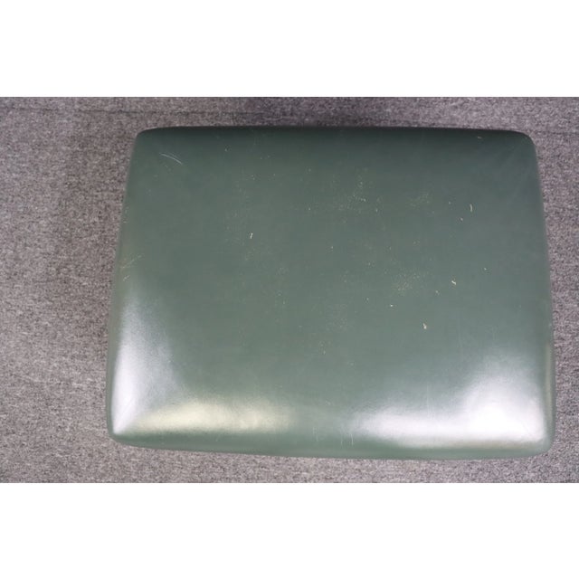 Classic Leather Company Mid Century Ottoman For Sale - Image 4 of 9
