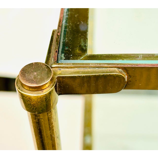 San Francisco family purchased these Italian made tables in Italy in the 1970’s. Lovely solid brass frames with 1/2” glass...