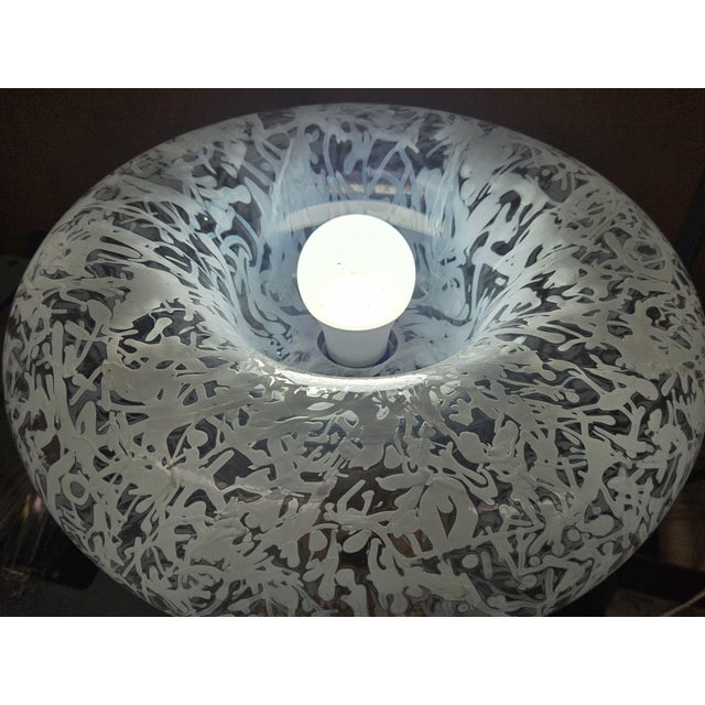 Vintage Table Lamp in Worked Glass and Golden Metal, 1970s For Sale - Image 12 of 18