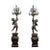 Monumental Pair of French Napoleon III Style Bronze Patinated 13-Light Figural Torchières, 91” For Sale
