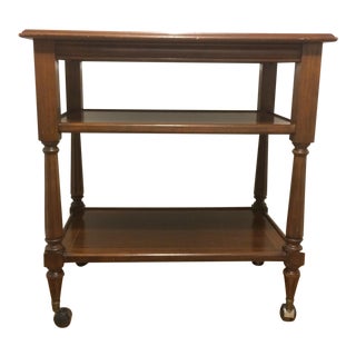 1990s Traditional Wood Tea/Bar Cart For Sale