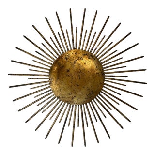 Mid 20th Century Spanish Gilded Iron Light Fixture For Sale