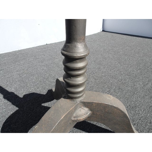 Vintage 43" H Table Top Tall French Country Side Table For Sale - Image 10 of 11