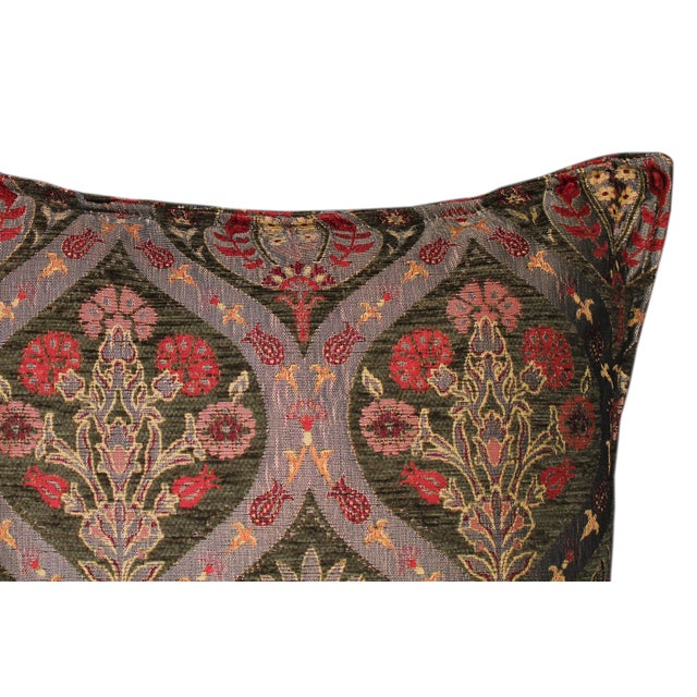 Boho Chic Boho Chic Turkish Green Throw Pillow For Sale - Image 3 of 8