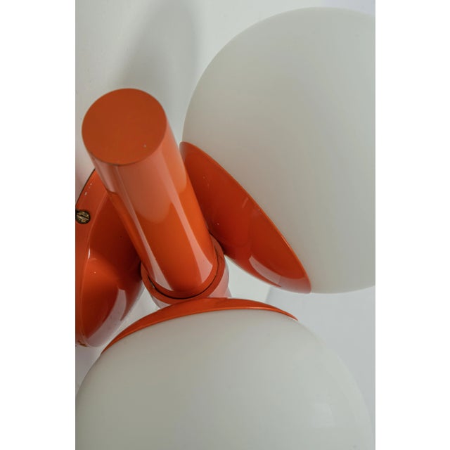 Mid-Century Orbital Wall Light in Orange attributed to Kaiser, Germany, 1970s For Sale - Image 4 of 11