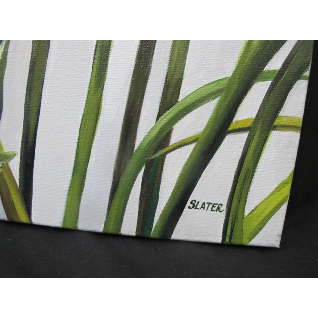 Boho Chic Late 20th Century Signed Slater Sunflower Oil Painting on Canvas For Sale - Image 3 of 6