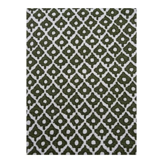 Anna French / Thibaut Af9629 Petit Arbre Green on White Fabric 2 Yards For Sale