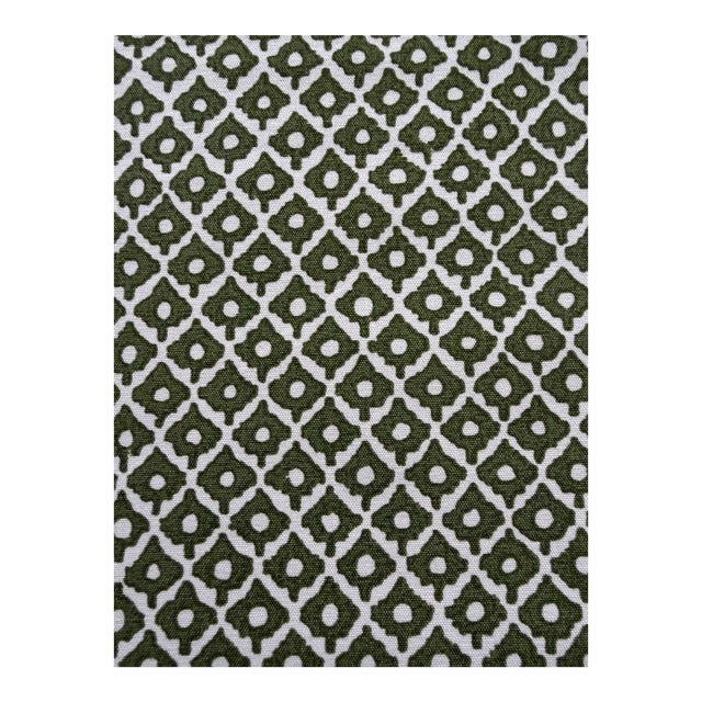 Anna French / Thibaut Af9629 Petit Arbre Green on White Fabric 2 Yards For Sale