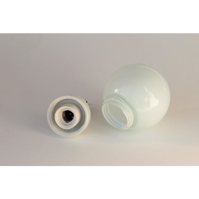 Glass Art Deco Porcelain and Glass Ceiling Light, 1920s For Sale - Image 7 of 8