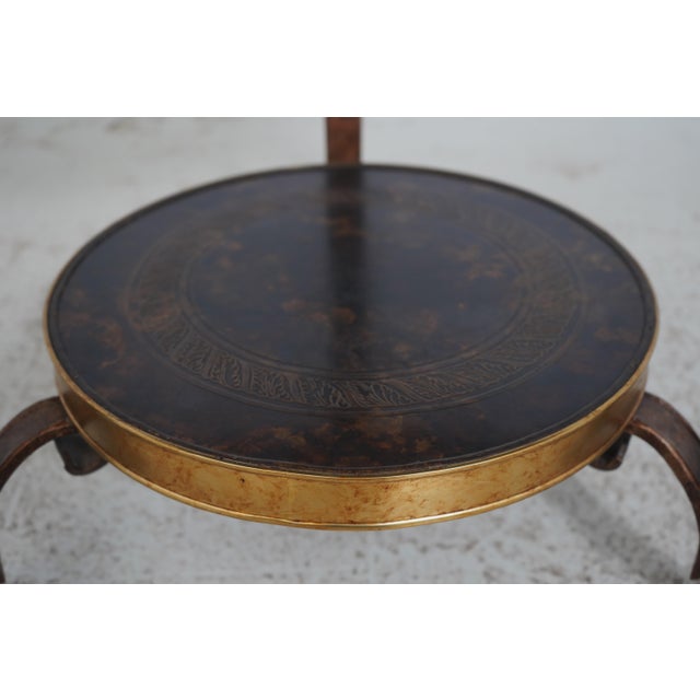French Empire Round Gueridon Etched Bronze Top Lamp Table For Sale - Image 10 of 12