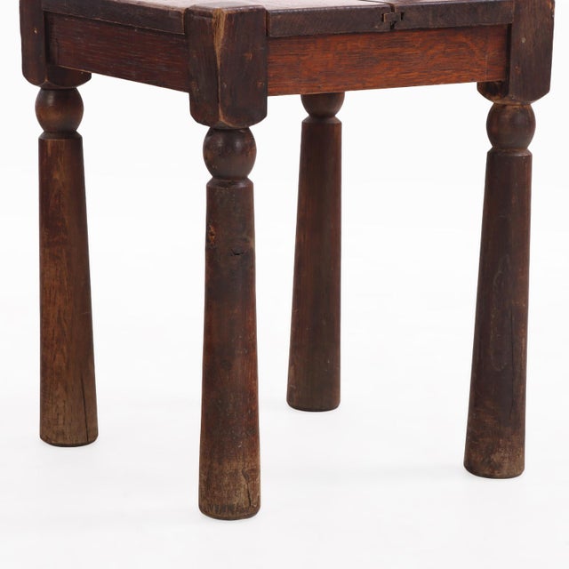 1940s Brutalist French Oak Small Side Chair, C. 1940. For Sale - Image 5 of 8