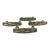 Set of Four Atomic Mid-Century Danish Modern Style Brass Drawer Pulls Rectangular Dresser Handles For Sale