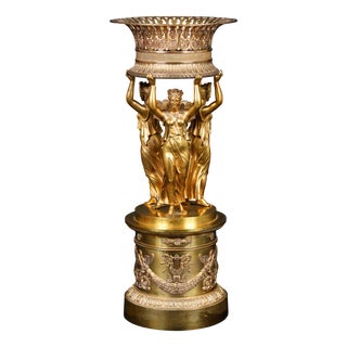 Antique Gilded Bronze Centerpiece Empire, France, 1825 For Sale